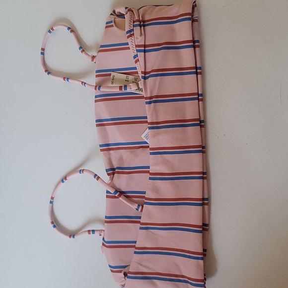 MADEWELL PINK STRIPED BIKINI TOP: NEW WITH TAGS: SIZE XS - Picture 4 of 4